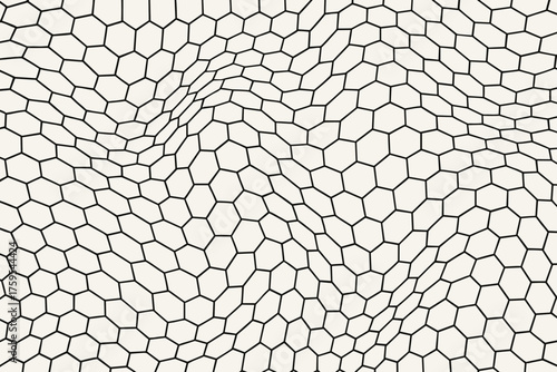 Background wave illustration abstract waves bending grid mesh lines flowing vector hexagonal
