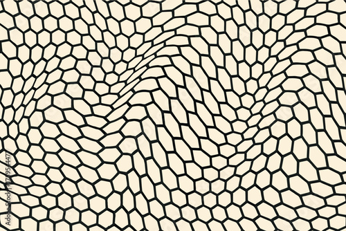 Geometry rhythm vector lattice pattern into wave smooth hexagonal to applied illustration