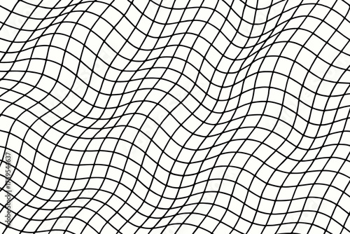 Abstract bent into organic illustration vector lines grid continuous wave waves mesh