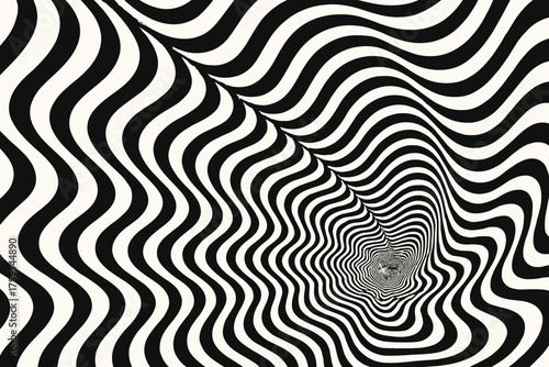 Tunnel arcs vector illusion rhythmic field wave density diagonal distortion optical overlapping
