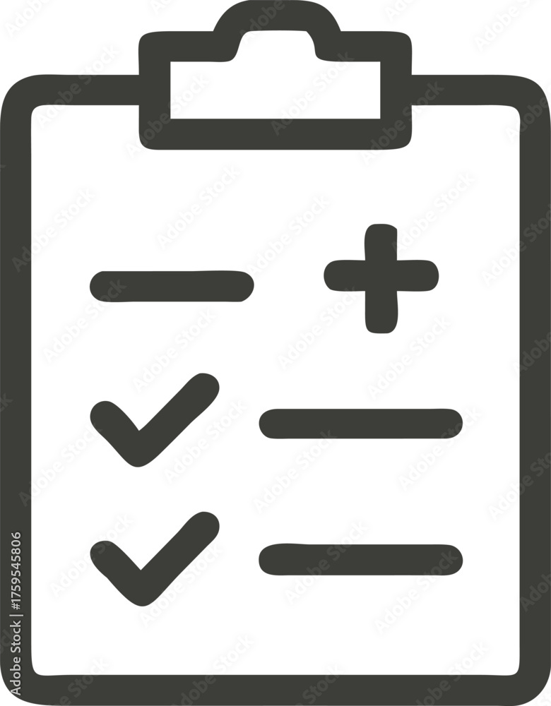 Obraz premium Clipboard with checklist and mathematical symbols isolated on white background
