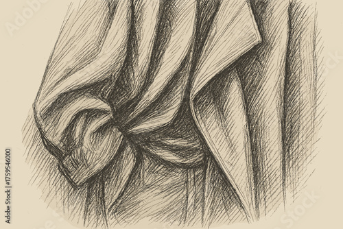Gathered emphasizing strokes clothing illustration vector dense sketches folds shadows sleeve wrinkles