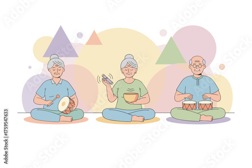 Seniors find peace playing calming musical instruments like drums and singing bowls