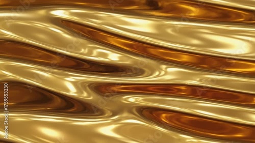 Wallpaper Mural top view gold shiny fabric waving slow motion Torontodigital.ca