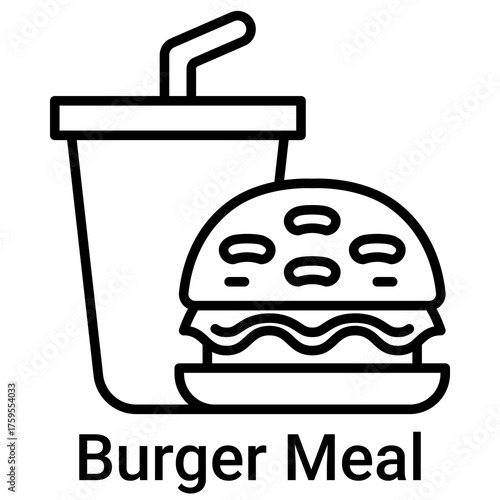 Burger Meal Icon Vector Illustration