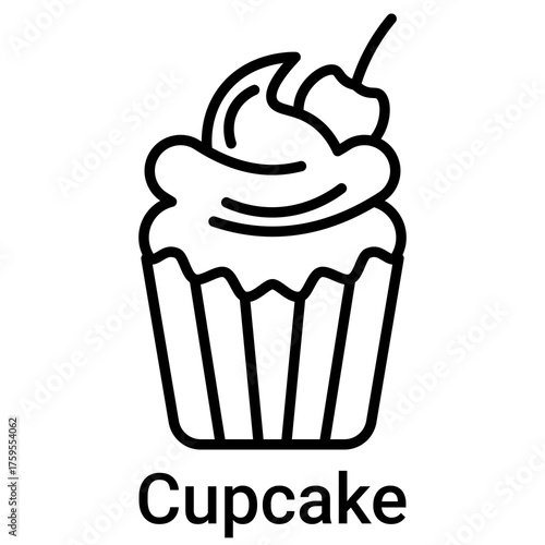 Cupcake Icon Vector Illustration