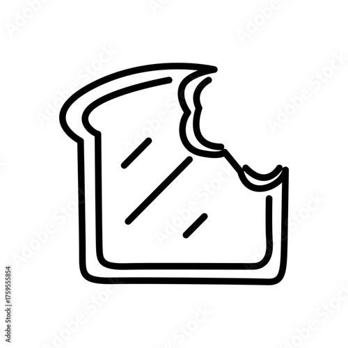 white bread icon vector, line style icon