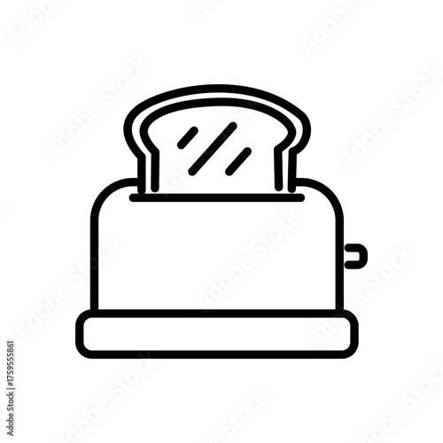 white bread icon vector, line style icon
