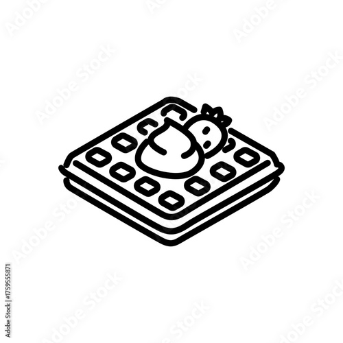 waffle icon vector, line style icon