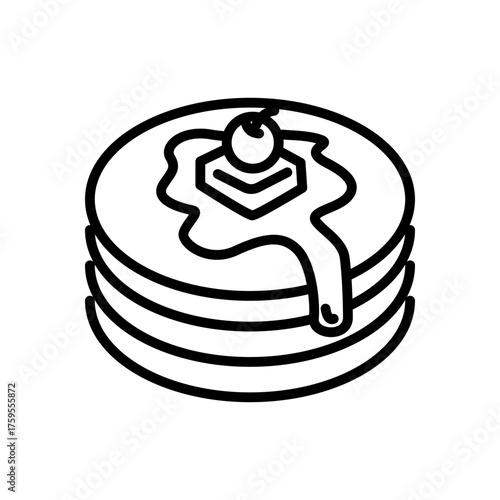 pancake icon vector, line style icon