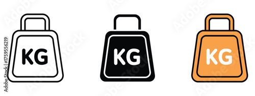 Weight kilogram icon vector. measurement, physics, fitness symbol. vector illustration.