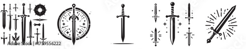 Epic Sword & Dagger Vector Collection Medieval Weaponry Icons for Fantasy, Gaming, and Historical Designs