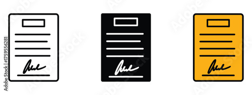 Agreement icon vector. legal paperwork approval and authorization symbol. vector illustration.