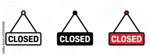 Closed icon vector. business notices and shop closures symbol. vector illustration.