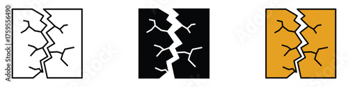 Crack icon vector. structural damage, instability, breaking points symbol. vector illustration.