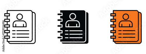 Contacts icon vector. professional address book symbol. vector illustration.