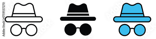 Privacy Incognito icon vector. privacy and mystery symbol. vector illustration.