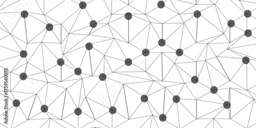 A beautiful Chaotic abstract line seamless pattern .Technology black illustration . Connected lines with dots .graphic background dots with connections for your design, illustration