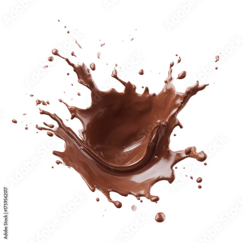 Handwritten Imitation Chocolate Splash Top View Isolated on Transparent Background