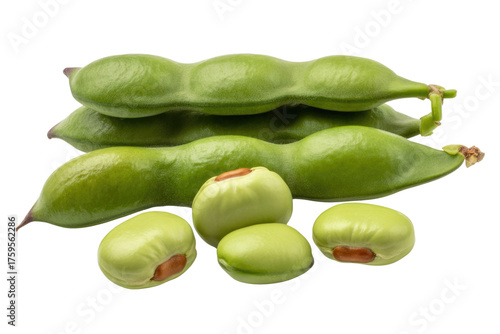 Wallpaper Mural Fresh broad beans in their pods, vibrant green, isolated on a background. background removed Torontodigital.ca