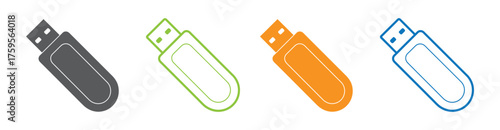 Usb drive icon vector, USB flash drive, memory stick, data storage