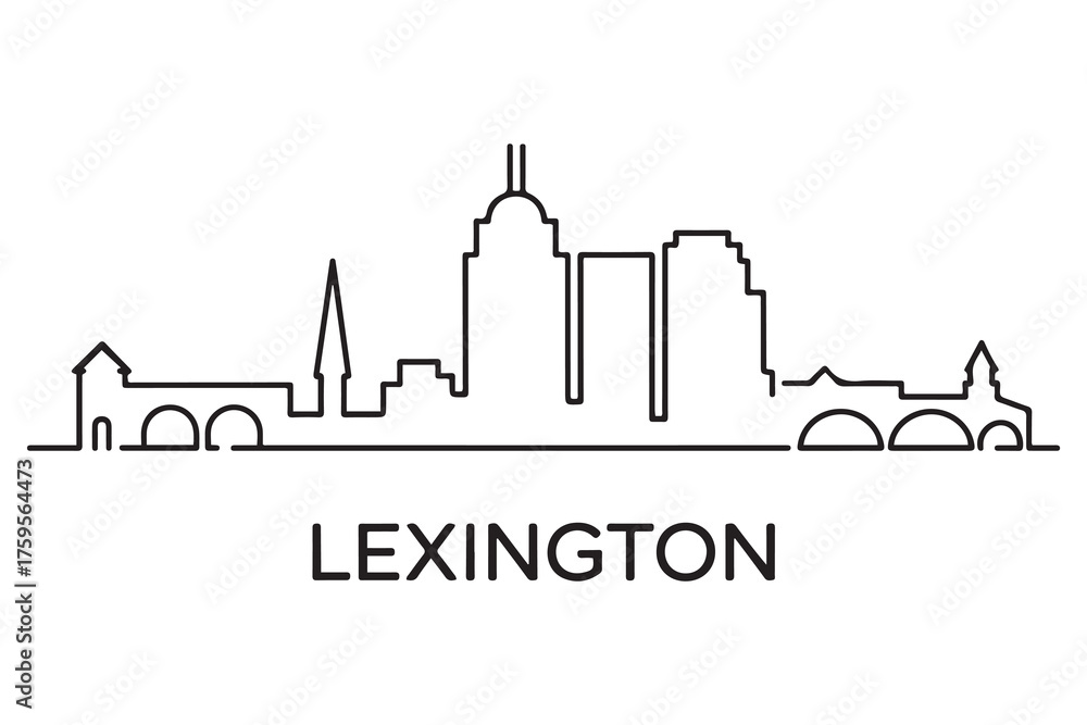 Obraz premium Lexington Line Art skyline silhouette. Black Lexington city design. with white background