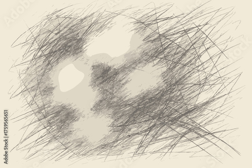Sharp pencil smudges sketch multiple illustration chaotic around vector lines