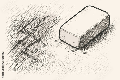 Art illustration against trace bold vector contrasting sketch blending rough eraser lines