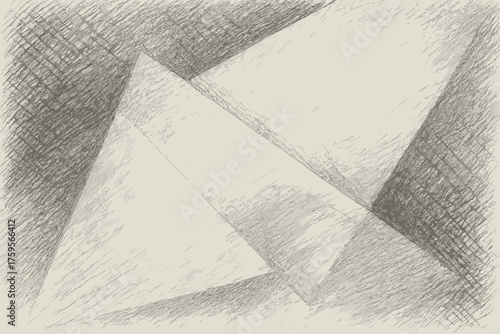Vector pencil triangular graphite corners light shading fading crosshatch textured illustration