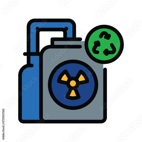 chemical waste color flat icon for digital and print projects.