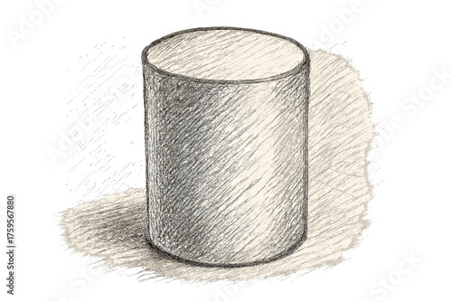 Lines vector volume uneven diagonal tones illustration rapid sketch shaded cylinder