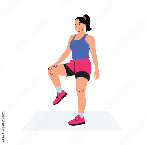 Stretching wrist muscles before exercise or yoga routine illustration