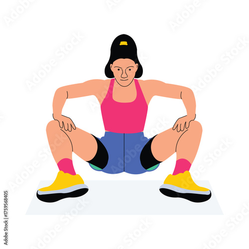 Individual bending forward in a standing yoga pose for calmness illustration