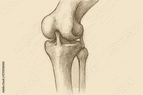 Ligaments sketch knee illustration vector anatomy anatomical femur joint connected tibia