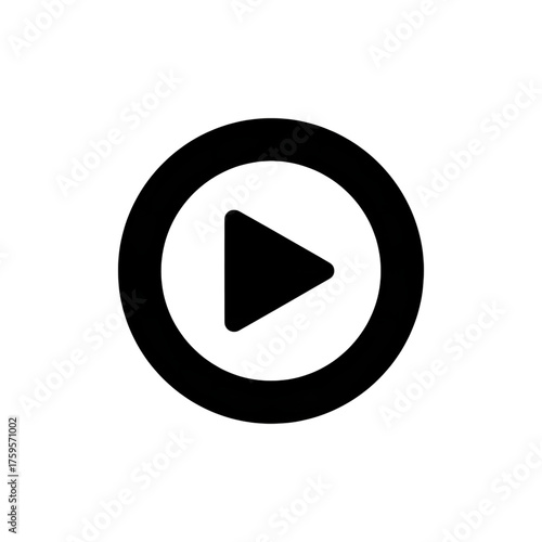 Free Download Play Button Outline Digital Media Icon Black Background - GFXLoad