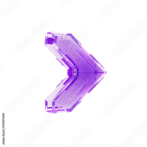 Purple Futuristic Glass Arrow Technology Icon