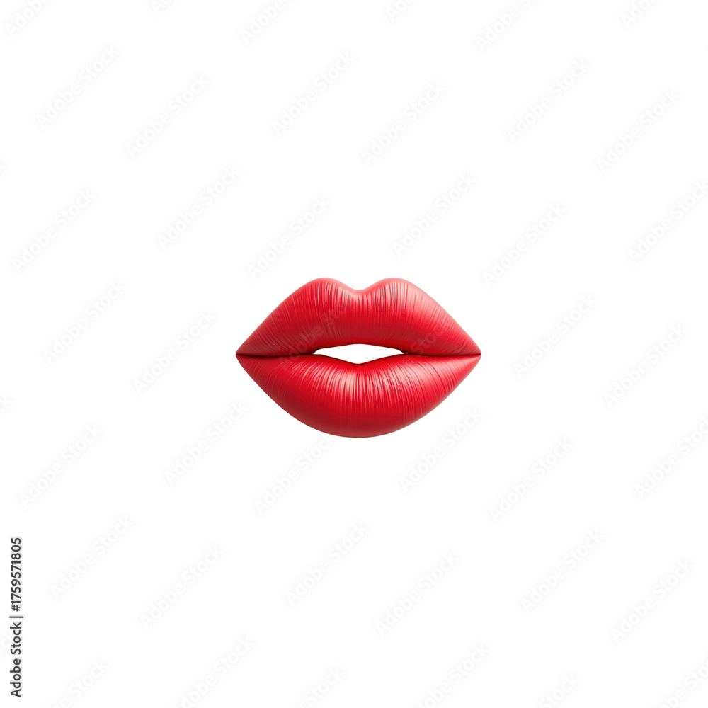 Obraz premium Elegant Red Lips with Glossy Shine on a Dark Background
