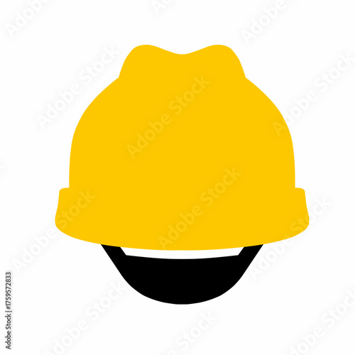 Yellow construction helmet. Head protection helmet on a white background. Vector illustration