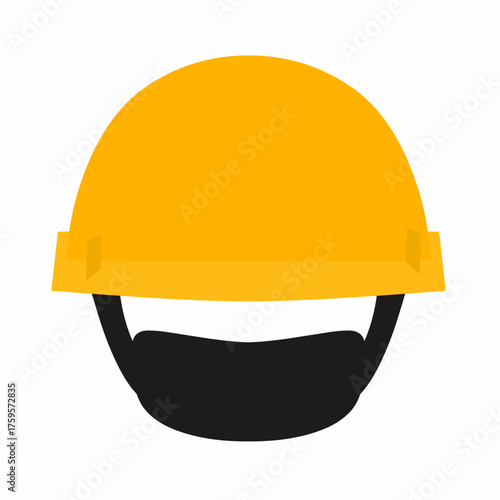 Yellow construction helmet. Safety helmet vector on a white background. Head protection for construction workers.