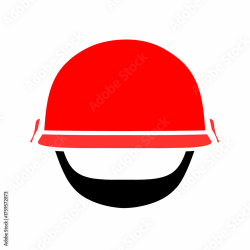 Vector illustration of a yellow construction helmet on a white background. Safety helmet. Head protection for construction workers.