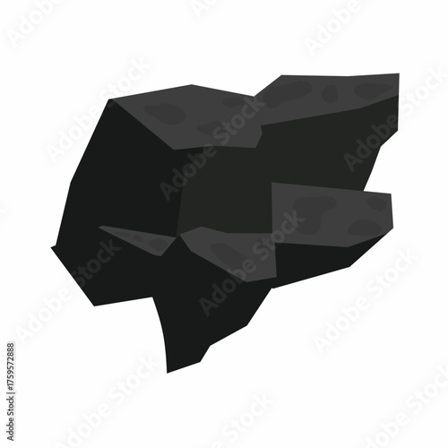 Vector illustration of a pile of coal on a white background. Cartoon coal energy icon.