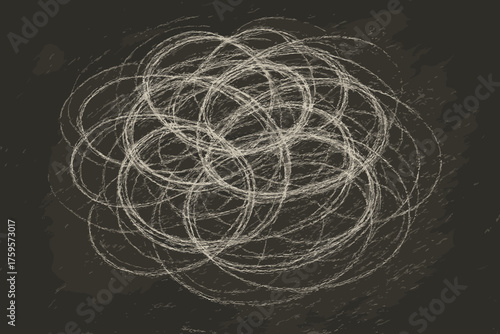 Texture illustration uneven chalkboard loops layered abstract vector rough chaotic