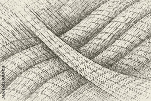 Wave rough intersecting to curved vector diagonally illustration sketch shading dynamic texture