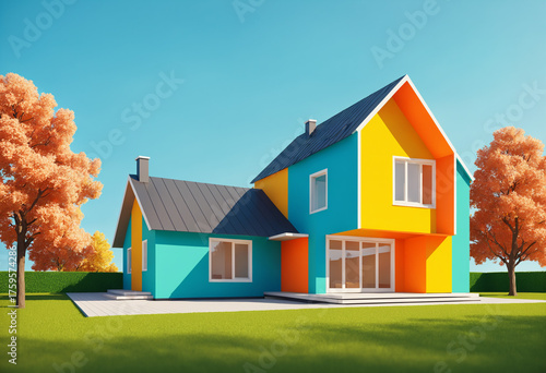 a colorful modern family ho...