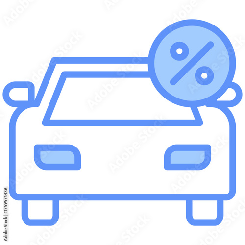 Discount Outline Blue Color Icon