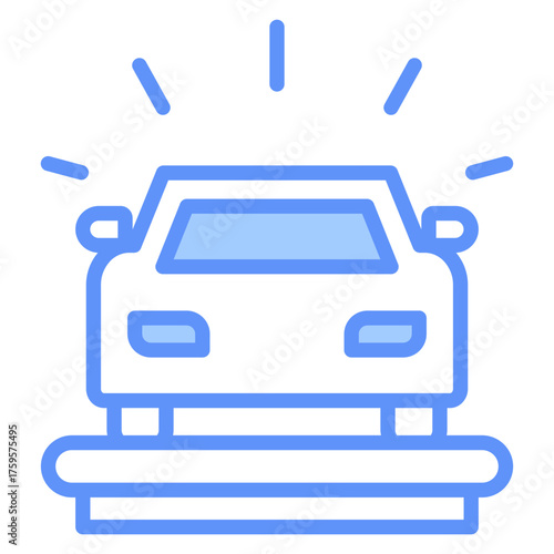 Showroom Outline Blue Color Icon