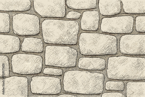 Vector pattern wall layered rough irregular shading stone pencil outlines sketch illustration