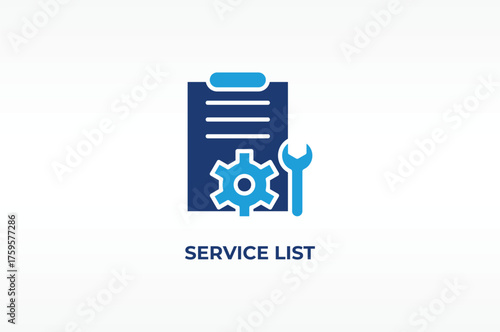 SERVICE LIST vector, icon or logo sign isolated symbol illustration