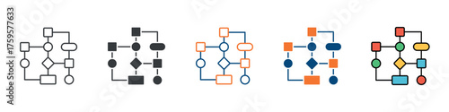 Workflow Icon Set Multiple Style Collection 
