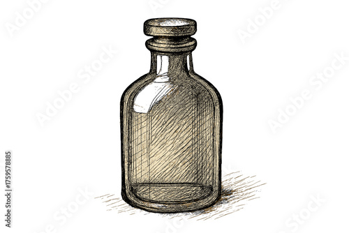 Outlines ink hatching curved sketch vector art bold bottle shading illustration surface